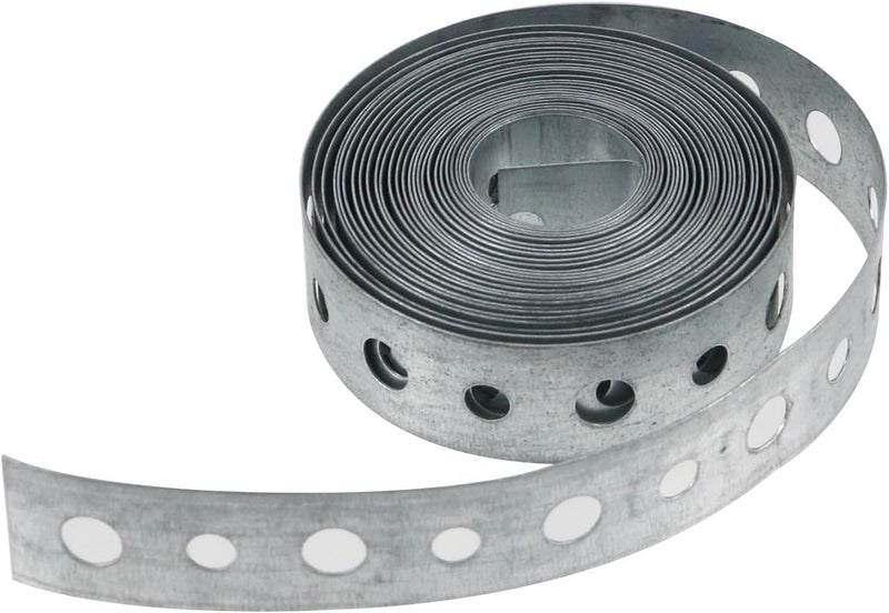 Nicerity Galvanized Metal Pipe Strap 10-Feet Bendable Pipe Hanger Thin Metal Strapping with Holes for Pipe Supports Hanging - Image 1